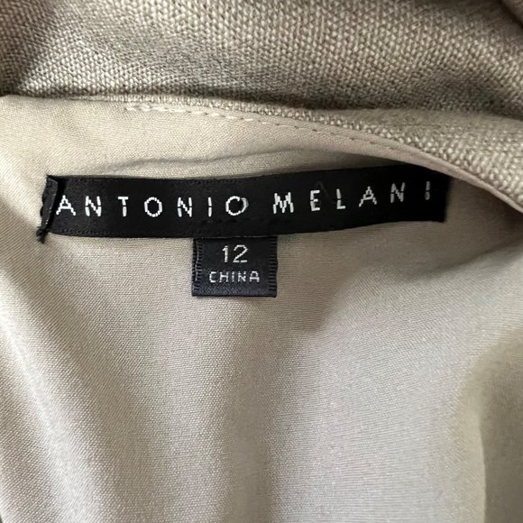 Antonio Melani Dhara V Neck Stretch Sheath Dress Beige Natural size 12 - Picture 10 of 12